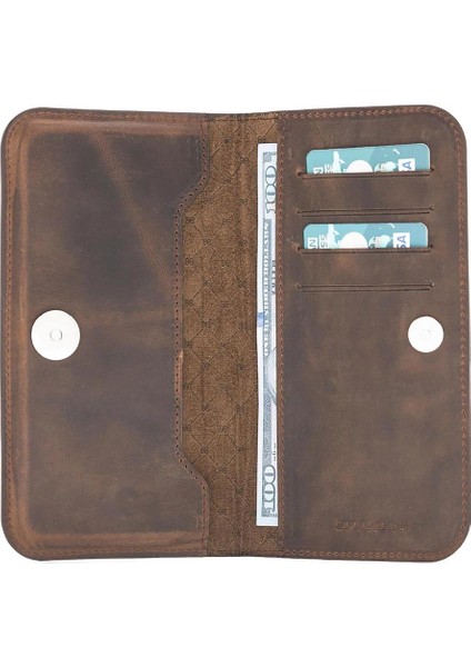 Lisbon Clutch Kartlıklı Telefon Cüzdan 5.7'' Kahverengi