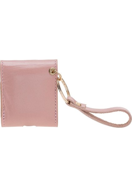 Gerçek Deri Airpod Askılı Kulaklık Kılıfı Nu2 Pembe modelleri