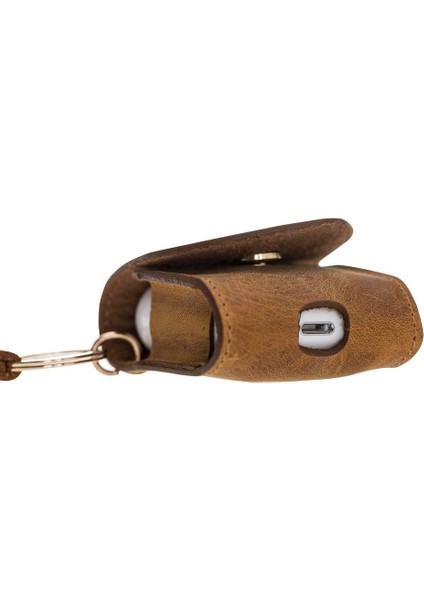 Gerçek Deri Airpod Case Askılı Kulaklık Kılıfı G19 Taba fırsatları