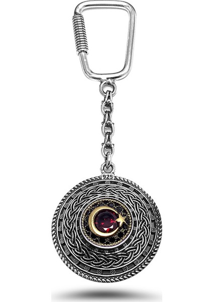 Ayyıldız Taşlı 925 Ayar Gümüş Anahtarlık 201015385