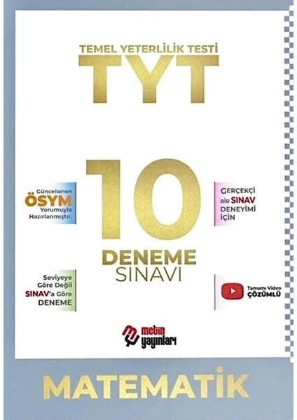 Metin TYT Matematik 10 Deneme Sınavı