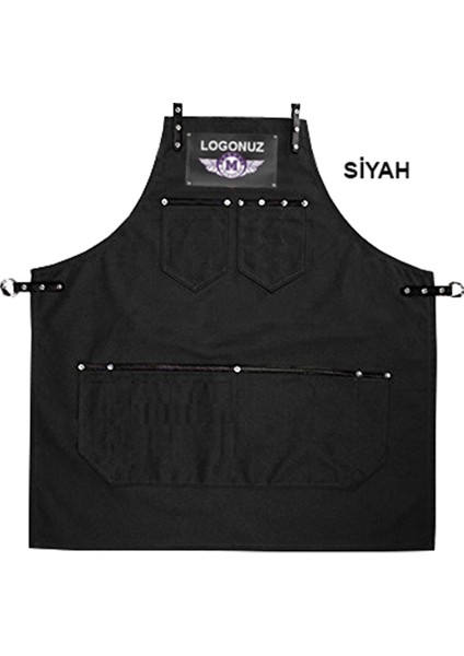Nakışlı Boyundan Askılı Mutfak İş Önlüğü Barista Master Chef Garson Kuaför Tattoo Önlük