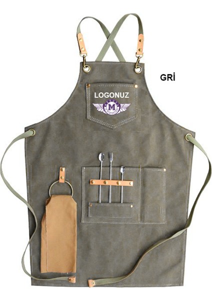 Nakışlı Boyundan Askılı Mutfak İş Önlüğü Barista Master Chef Garson Kuaför Tattoo Önlük fiyatları