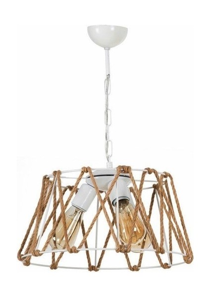 Elis 3'lü Yuvarlak Beyaz Avize