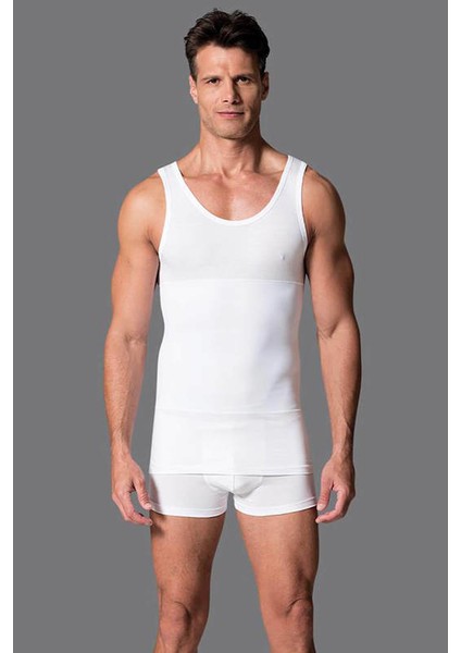 Beyaz Kalın Askılı Erkek Korse Atlet D7000 fiyatları