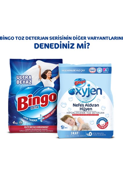 Oksijen Doğal İçerikli  Toz Çamaşır Deterjanı 4 Kg