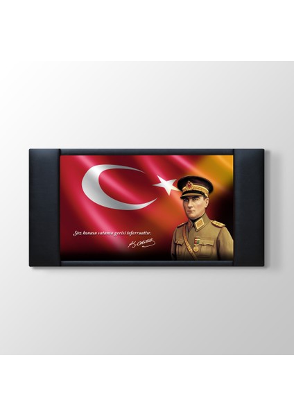 - Atatürk Askeri Üniformalı Makam Panosu Fonu - 100X55CM