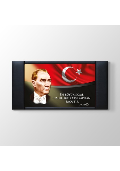 - Atatürk Kurumsal Makam Arkası Panosu Tablosu - 100X55CM