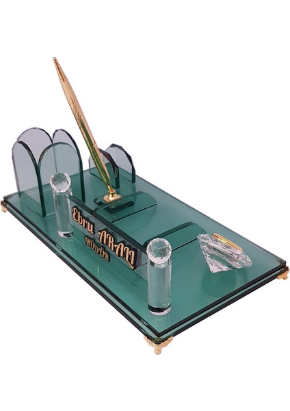 Kişiye Özel M204 Masaüstü Kristal Kalemlik Yeşil modelleri