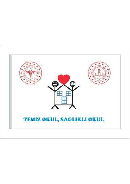 Temiz Okul Sağlıklı Okul Bayrağı 70 x 105 cm