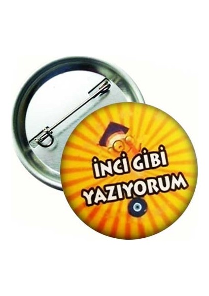 Inci Gibi Yazıyorum Öğrenci Yaka Rozeti 20'li