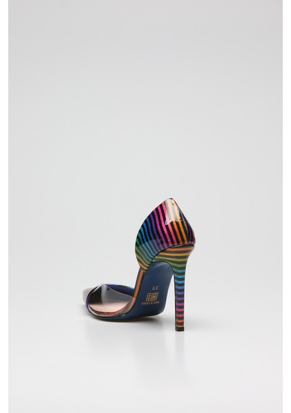 Plus Renkli Çizgili Kadın Stiletto fırsatları