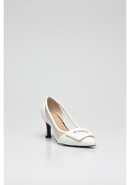 Plus Beyaz Çizgili Kadın Klasik Ayakkabı modelleri