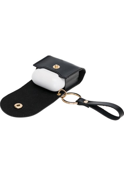 Gerçek Deri Airpod Case Askılı Kulaklık Kılıfı Rst1 Siyah indirimleri