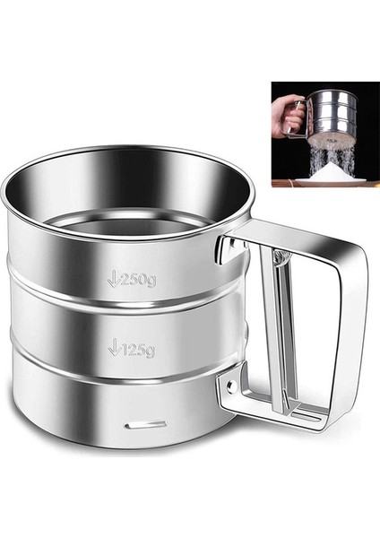 Paslanmaz Tetikli Metal Un Eleği 250 gr Kapasiteli indirimleri