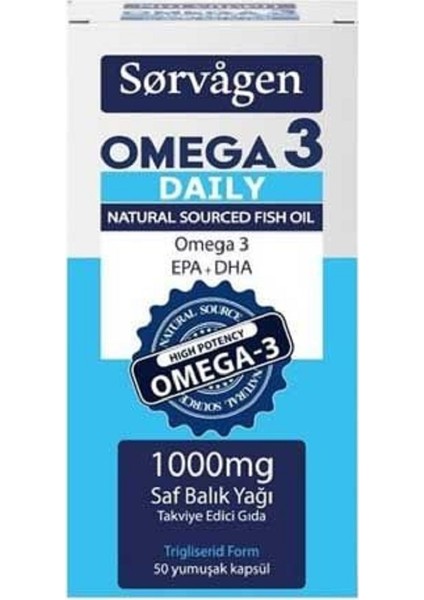 Omega 3 Daily Saf Balık Yağı 1000 Mg 50 Kapsül