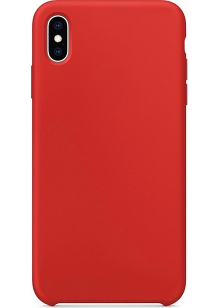 Apple iPhone Xs Max Kılıf Lansman Görünüm Silinebilir Silikon Kırmızı