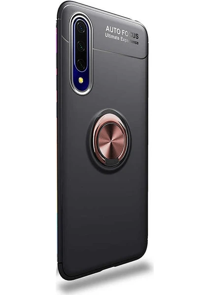 Case Street Huawei P Smart Pro 2019 Kılıf Ravel Silikon Yüzüklü Mıknatıslı  + Nano Glass Bronz