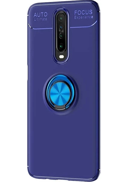 Case Street Xiaomi Redmi K30 Kılıf Ravel Silikon Yüzüklü Mıknatıslı Lacivert