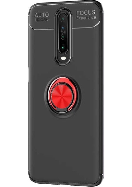 Xiaomi Redmi K30 Kılıf Ravel Silikon Yüzüklü Mıknatıslı + Nano Glass Bordo