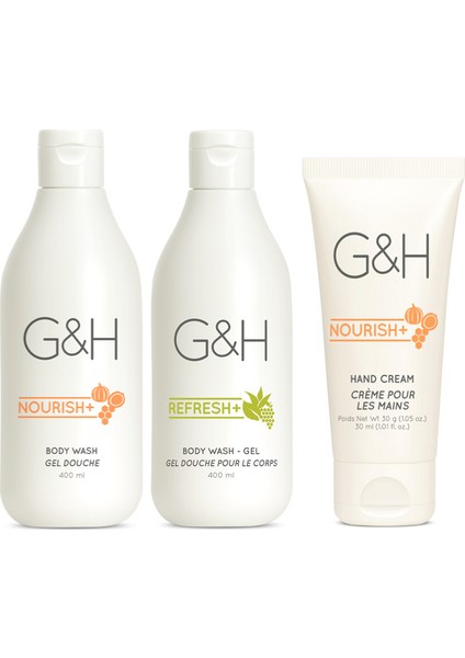 G&h Refresh Duş Jeli + G&h Nourish Duş Jeli + G&h Nourish El Kremi 3'lü Kişisel Bakım Seti