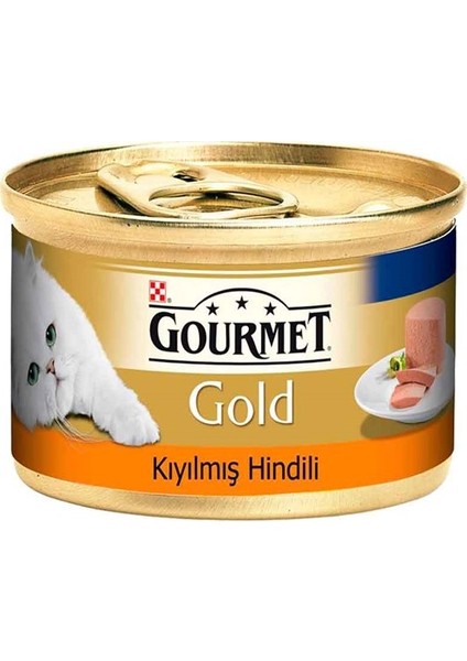 Gold Kıyılmış Hindili Kedi Konservesi 85 gr 24 Adet