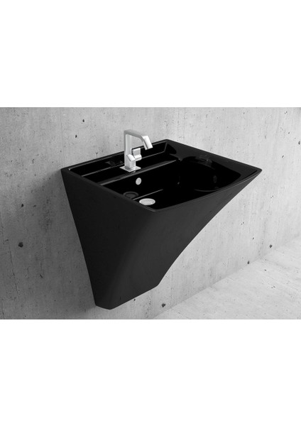 Loop 50 cm Monoblok Lavabo Siyah