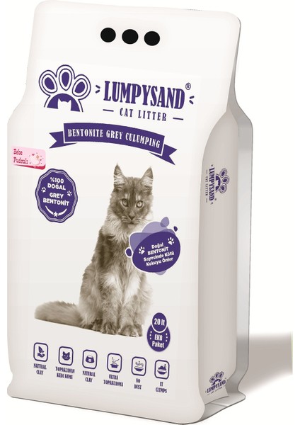 Cat Litter Bebe Pudralı Kedi Kumu İnce Taneli 20 lt