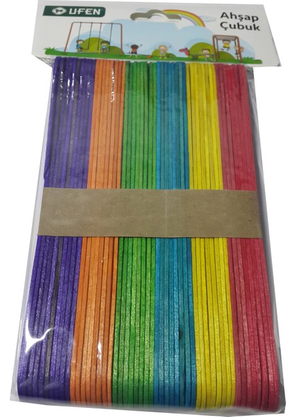 Renkli Geniş Dil Çubuğu - 5'li