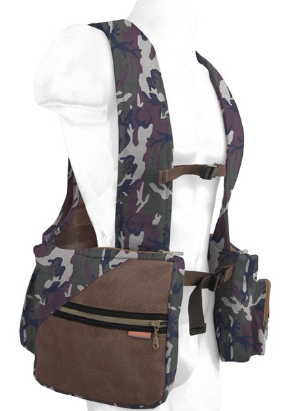 23 Askılı File Camel + Yeşil Kamuflaj - Av Yeleği-0142