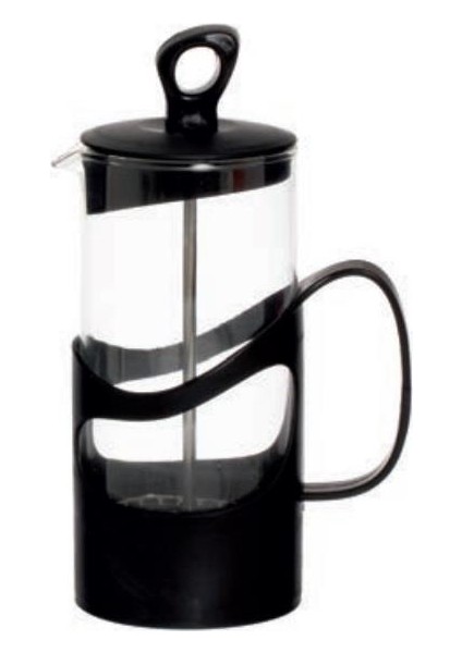 French Press Süzgeçli Çay Kahve Kupası 400 ml Siyah