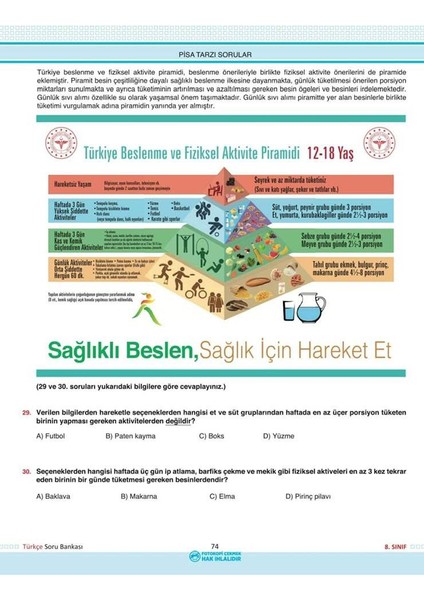 Analiz Yayınları 8.Sınıf Türkçe Aort Yeni Nesil Soru Bankası