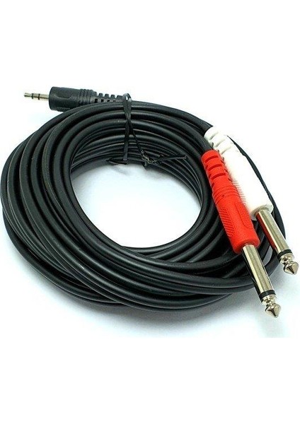 3.5 mm Stereo 2 x 6.3 mm Mono Jaklı Kablo 5 mt