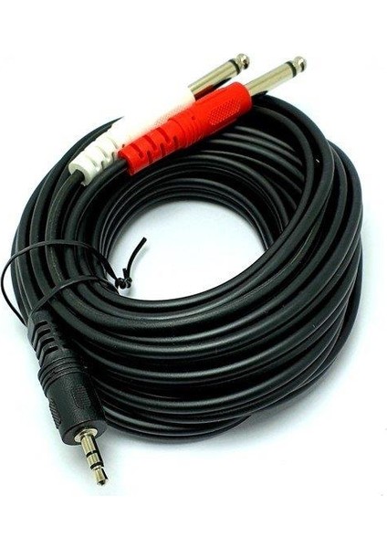 3.5 mm Stereo 2 x 6.3 mm Mono Jaklı Kablo 5 mt