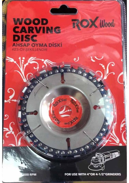 Rox Wood 1154 Wood Carving Disc Ahşap Işleme Diski 102 mm 22 Diş