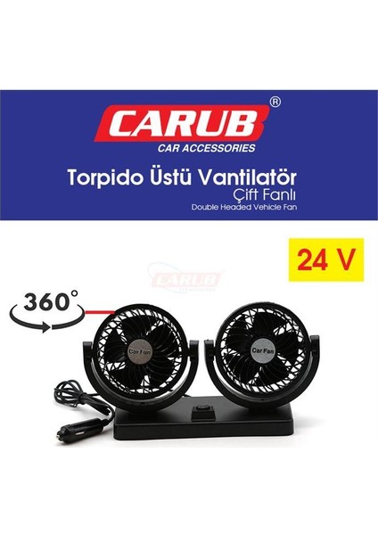 Torpido Üstü Vantilatör Çift Fanlı 12V fiyatları