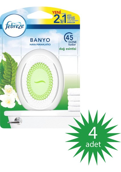 Hava Ferahlatıcı Banyo Oda Kokusu Dağ Esintisi 4 'lü