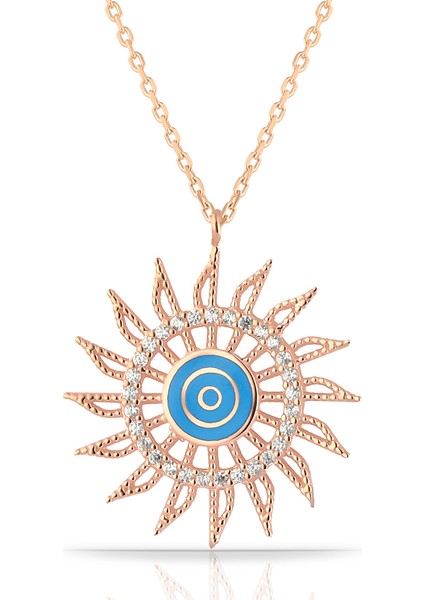 925 Ayar Gümüş Mineli Güneş Kolye