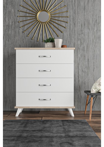 Artemis Beyaz 4 Çekmeceli Şifonyer fiyatları