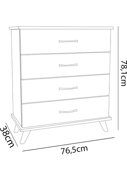 Artemis Beyaz 4 Çekmeceli Şifonyer modelleri