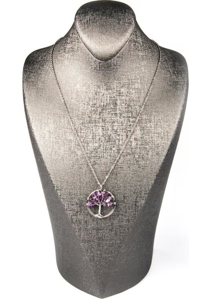 Tel Sarmalı Ametist Hayat Ağacı Doğal Taş Kolye fiyatları