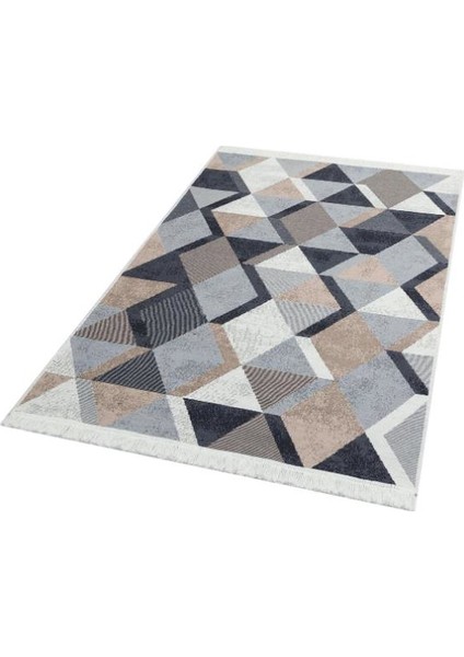 Arya Ar 10 Beige Black Bej Siyah Yıkanabilir Pamuk Çift Taraflı Kilim 120 x 180 cm