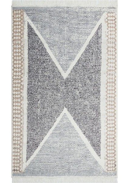 Arya Ar 02 Grey Gri Yıkanabilir Pamuk Çift Taraflı Kilim 80 x 150 cm