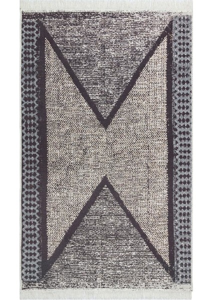 Arya Ar 02 Grey Gri Yıkanabilir Pamuk Çift Taraflı Kilim 80 x 150 cm