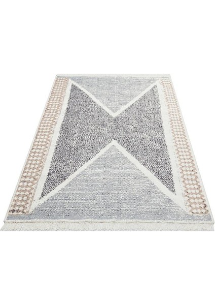 Arya Ar 02 Grey Gri Yıkanabilir Pamuk Çift Taraflı Kilim 80 x 150 cm