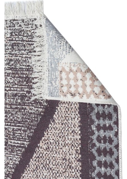 Arya Ar 02 Grey Gri Yıkanabilir Pamuk Çift Taraflı Kilim 80 x 150 cm