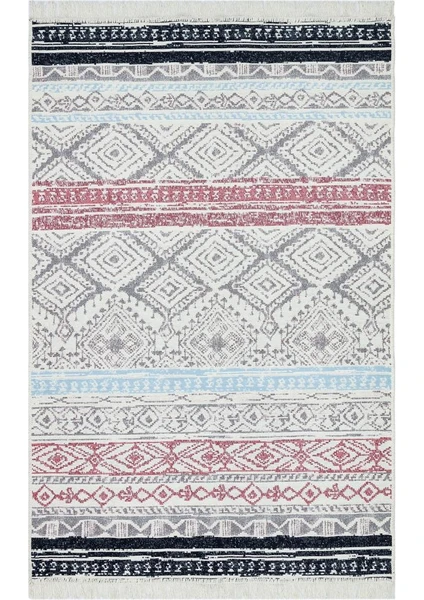 Eko Halı Arya Ar 04 Pink Aqua Pembe Yıkanabilir Pamuk Çift Taraflı Kilim 80 x 300 cm