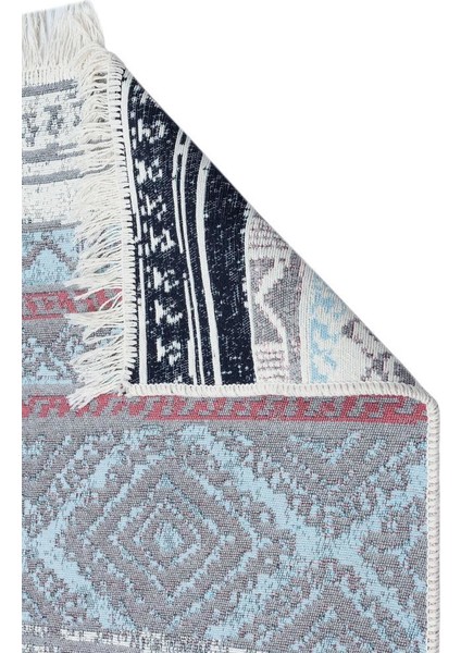 Arya Ar 04 Pink Aqua Pembe Yıkanabilir Pamuk Çift Taraflı Kilim 80 x 300 cm