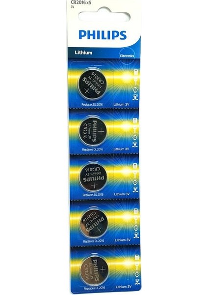 CR2016 3 Volt Lithium Pil 5'li