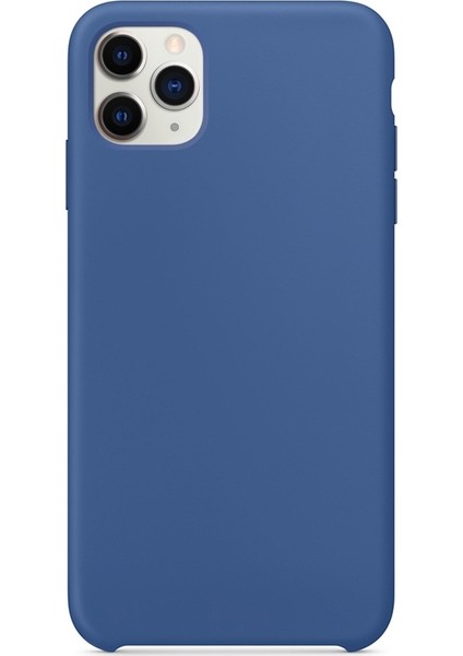 Apple iPhone 11 Pro Max Kılıf Lansman Görünüm Silinebilir Silikon Lacivert